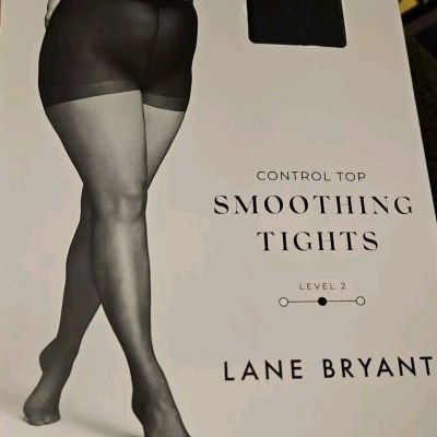 Lane Bryant Control Top Smoothing tights A/B Off Black Shimmer Sheer New!